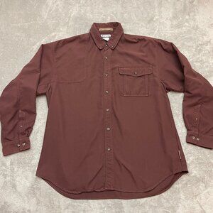 Columbia Shooting Shirt Mens XL River Lodge Long Sleeve Pockets Button Down Red